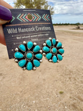 Load image into Gallery viewer, Classic Large Turquoise Cluster Stud Earrings