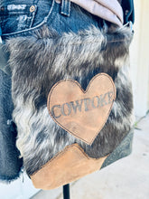 Load image into Gallery viewer, Cowhide Crossbody Purse Cowpoke