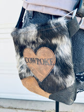 Load image into Gallery viewer, Cowhide Crossbody Purse Cowpoke