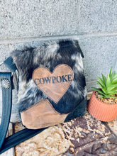 Load image into Gallery viewer, Cowhide Crossbody Purse Cowpoke