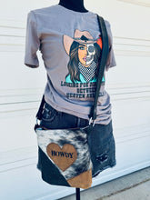 Load image into Gallery viewer, Cowhide Crossbody Purse Howdy