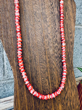 Load image into Gallery viewer, Red Spiny Oyster Necklace With Bone #4