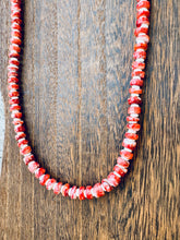 Load image into Gallery viewer, Red Spiny Oyster Necklace With Bone #4