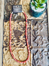 Load image into Gallery viewer, Red Spiny Oyster Necklace With Bone #4