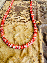Load image into Gallery viewer, Red Spiny Oyster Necklace With Bone #4