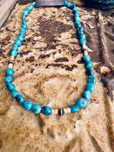 Load image into Gallery viewer, Turquoise Nuggets, Spiny Oyster and Saucer Navajo Pearl Necklace