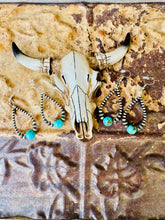 Load image into Gallery viewer, Navajo Pearl Teardrop Earrings With Turquoise