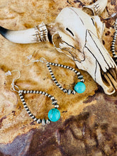 Load image into Gallery viewer, Navajo Pearl Teardrop Earrings With Turquoise