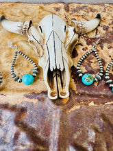 Load image into Gallery viewer, Navajo Pearl Teardrop Earrings With Turquoise