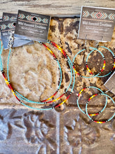 Load image into Gallery viewer, Silver Lining Aqua Fire Choker & Hoops