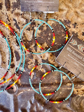 Load image into Gallery viewer, Silver Lining Aqua Fire Choker & Hoops