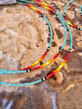Load image into Gallery viewer, Silver Lining Aqua Fire Choker & Hoops
