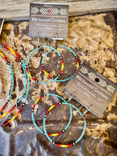 Load image into Gallery viewer, Silver Lining Aqua Fire Choker & Hoops