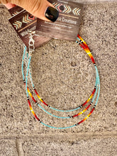 Load image into Gallery viewer, Silver Lining Aqua Fire Choker & Hoops