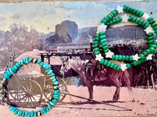 Load image into Gallery viewer, Genuine Turquoise Bracelet With Navajo Pearls & Stars