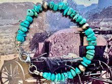 Load image into Gallery viewer, Genuine Turquoise Bracelet With Navajo Pearls & Stars