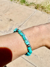 Load image into Gallery viewer, Genuine Turquoise Bracelet With Navajo Pearls & Stars