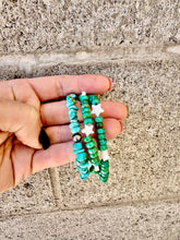 Load image into Gallery viewer, Genuine Turquoise Bracelet With Navajo Pearls & Stars