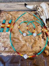 Load image into Gallery viewer, Fire Choker & Hoops With Dice