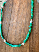 Load image into Gallery viewer, Green Rondelle Turquoise & Navajo Pearls With Mother Of Pearl Stars