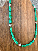 Load image into Gallery viewer, Green Rondelle Turquoise & Navajo Pearls With Mother Of Pearl Stars
