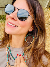 Load image into Gallery viewer, Turquoise Desert Pearl Hoop Earrings