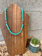 Load image into Gallery viewer, Kingman Turquoise Necklace With 8MM Navajo Pearls & Torpedo's