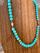 Load image into Gallery viewer, Kingman Turquoise Necklace With 8MM Navajo Pearls & Torpedo's