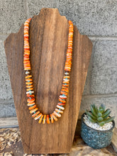Load image into Gallery viewer, Gigantic Orange Spiny Oyster Necklace With Turquoise Nuggets