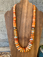 Load image into Gallery viewer, Gigantic Orange Spiny Oyster Necklace With Turquoise Nuggets