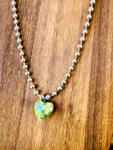 Load image into Gallery viewer, Checkered Heart Ball & Chain Necklace