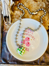 Load image into Gallery viewer, Checkered Heart Ball & Chain Necklace