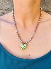 Load image into Gallery viewer, Checkered Heart Ball & Chain Necklace