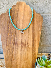 Load image into Gallery viewer, Genuine Turquoise Nuggets With Sterling Silver Cow Pendant
