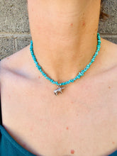 Load image into Gallery viewer, Genuine Turquoise Nuggets With Sterling Silver Cow Pendant
