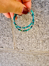 Load image into Gallery viewer, Chrysocolla Hoop Earrings With Navajo Pearls