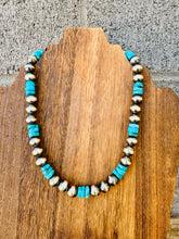 Load image into Gallery viewer, 10MM Navajo Pearls With 10MM Kingman Turquoise