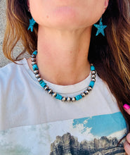 Load image into Gallery viewer, 10MM Navajo Pearls With 10MM Kingman Turquoise