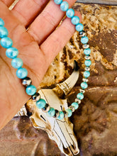 Load image into Gallery viewer, 6MM Navajo Pearls With Turquoise Fresh Water Pearls