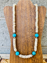 Load image into Gallery viewer, Rondelle Bone And XL Turquoise With 6MM Navajo Pearls