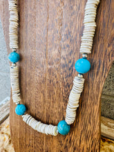 Load image into Gallery viewer, Rondelle Bone And XL Turquoise With 6MM Navajo Pearls