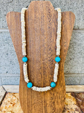 Load image into Gallery viewer, Rondelle Bone And XL Turquoise With 6MM Navajo Pearls