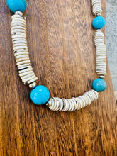 Load image into Gallery viewer, Rondelle Bone And XL Turquoise With 6MM Navajo Pearls