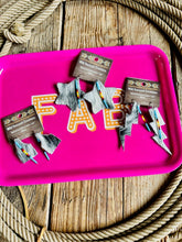 Load image into Gallery viewer, Cowhide Earrings, Bolts, Stars & Tag Earrings