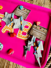 Load image into Gallery viewer, Cowhide Earrings, Bolts, Stars & Tag Earrings