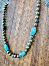 Load image into Gallery viewer, Pyrite And Turquoise Necklace
