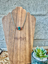 Load image into Gallery viewer, Turquoise & Navajo Pearl & Orange Spiny Oyster Choker