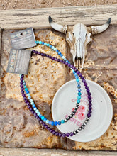 Load image into Gallery viewer, Blue Agate & Amethyst With Navajo Pearls Chokers