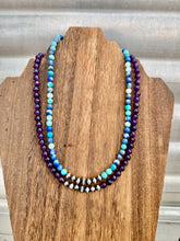 Load image into Gallery viewer, Blue Agate & Amethyst With Navajo Pearls Chokers