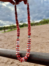 Load image into Gallery viewer, Gigantic Red Spiny Oyster Necklace With Turquoise